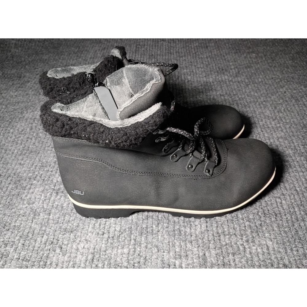 JBU Women's Black & Gray Moonstone Boots With Faux Fur Size 10W